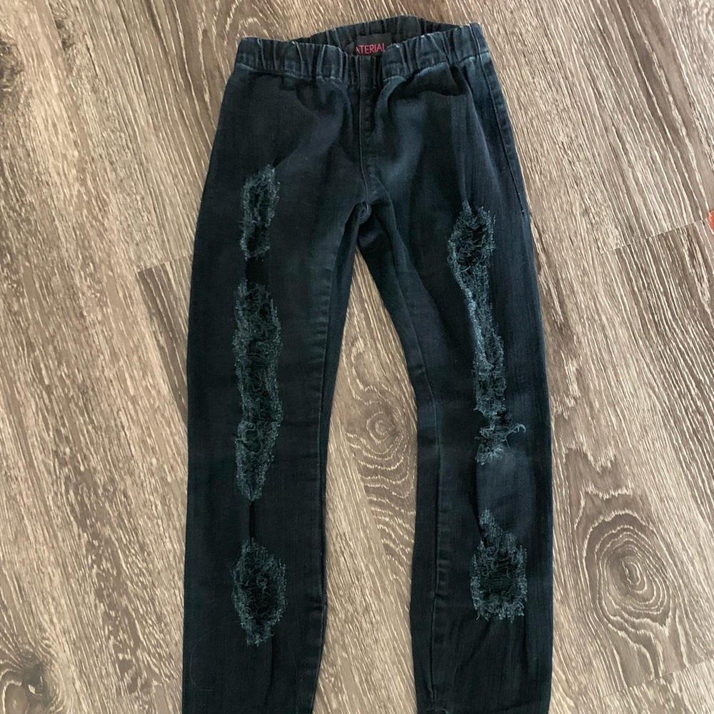 Material Girl Ripped Denim Skinny Jeans